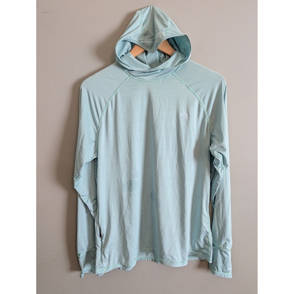 Rabbit Running Hoodie Womens XL Mint Green Lightweight Performance Thumbholes